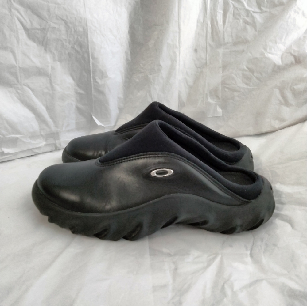 Vtg Oakley Bobbie Black Clogs Leather Womens 8.5 Rare - Picture 9 of 16